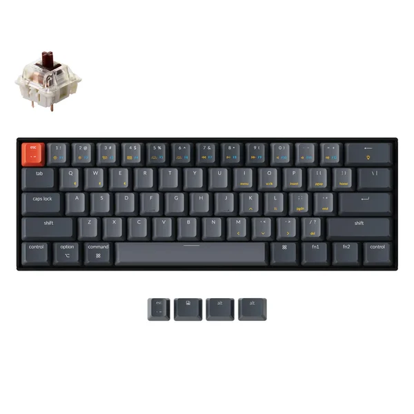 Keychron K12 Wireless Mechanical Keyboard | White Backlight | G Pro Gateron Mechanical Brown Switches - WITHOUT BOX