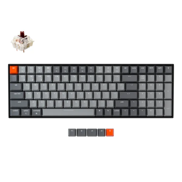 Keychron K4 Wireless Mechanical Keyboard | White Backlight | Gateron G PRo Mechanical Brown Switches - WITHOUT BOX