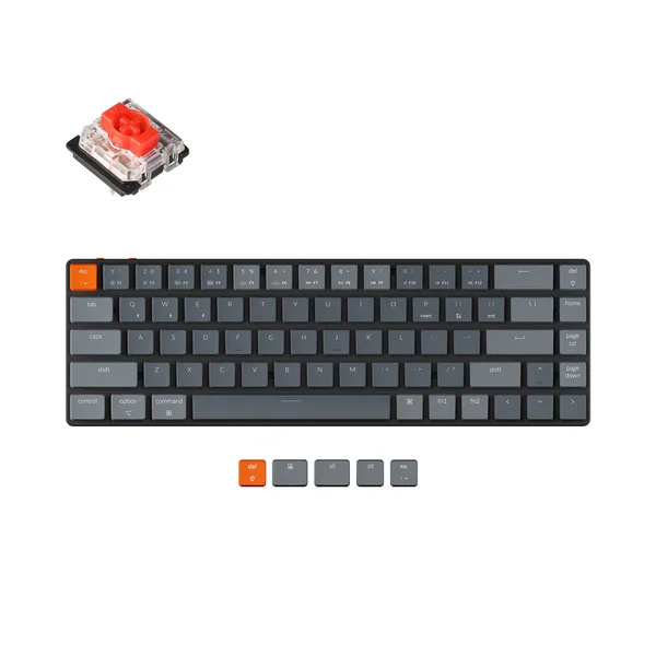 Keychron K7 Ultra-Slim Wireless Mechanical Keyboard | RGB Backlight | Low-Profile Gateron Mechanical Red Switch