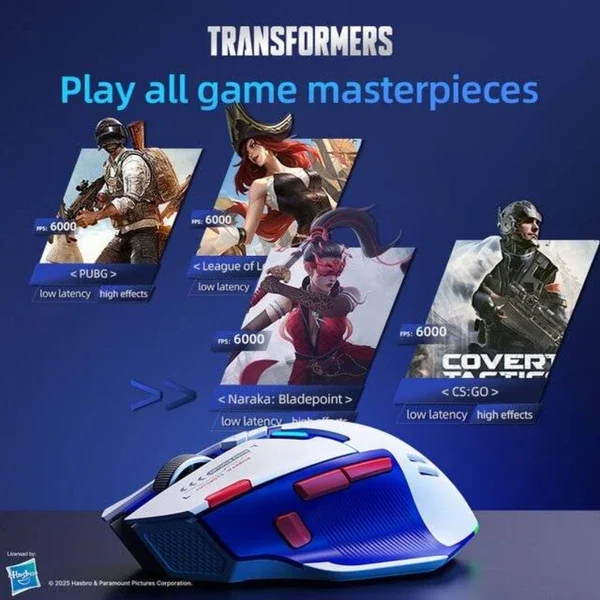 Transformers TF-GM01 Tri-Mode RGB Gaming Mouse - White