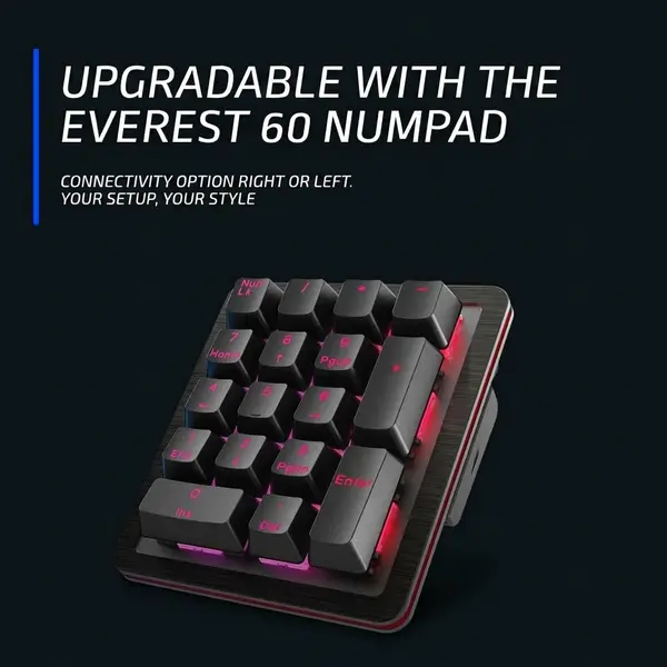Mountain Everest 60 Compact Mechanical Keyboard - Yellow Switches | With Upgradable Numpad