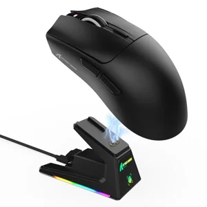 Attack Shark X1 | Wireless Gaming Mouse | Touchpad RGB Dock | PAW3395 Sensor | Tri-Mode - Black with grip tape