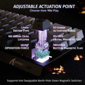 ATTACK SHARK X68 HE Wired Rapid Trigger Magnetic Keyboard
