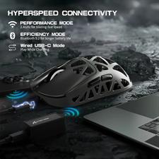 Attack Shark R2 Wireless Gaming Mouse, Superlight Magnesium Alloy, PAW3950 42000 DPI Optical Sensor, 8000Hz Polling Rate, 2.4G/BT/Wired Programmable Mice for Win Mac Gamer (Grey)