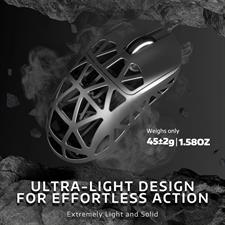 Attack Shark R2 Wireless Gaming Mouse, Superlight Magnesium Alloy, PAW3950 42000 DPI Optical Sensor, 8000Hz Polling Rate, 2.4G/BT/Wired Programmable Mice for Win Mac Gamer (Grey)