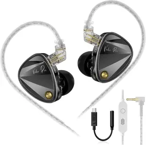KZ Vader Pro | Mic, USB-C Switch, 3.5mm, Black | Wired Earbuds 