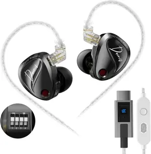 KZ Duonic IEM | USB-C / 3.5mm, Mic, Black | Wired Earbuds