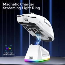 Attack Shark X11 Lightweight Wireless Gaming Mouse with RGB Charging Dock, Tri-Mode-2.4G/USB-C Wired/BT, 22K DPI, PAW3311 Optical Sensor, HUYU Switch, 5 Programmable Buttons for PC/Mac - White/Black