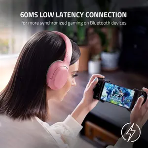 Razer Opus X Wireless Low Latency Headset - Pink Quartz / Razer Green - Without Box