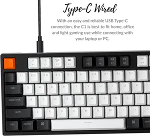 Keychron C1 TKL Wired Mechanical Keyboard | RGB Backlight | Hot Swapable G Pro Mechanical Brown Switches