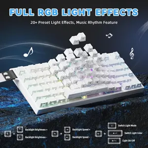 ATTACK SHARK R82 HE Rapid Trigger Mechanical Gaming Keyboard (Black/White Contour)