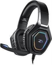 Zoook Zeus RGB Gaming Headset Professional Gaming Headset with Surround Sound Stereo, Over the ear Headset,built in microphone, Ultra-Comfort memory Foam; compatible with PC, Xbox,PS4, Mobiles (Free Y Splitter Included)