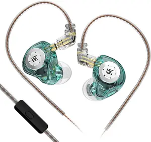 KZ EDX Pro | Mic, 3.5mm, Black/Cyan | Wired Earbuds