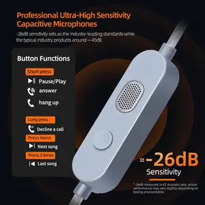 KZ Vader Pro | Mic, USB-C Switch, 3.5mm, Black | Wired Earbuds 