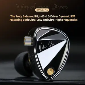 KZ Vader Pro | Mic, USB-C Switch, 3.5mm, Black | Wired Earbuds 
