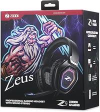 Zoook Zeus RGB Gaming Headset Professional Gaming Headset with Surround Sound Stereo, Over the ear Headset,built in microphone, Ultra-Comfort memory Foam; compatible with PC, Xbox,PS4, Mobiles (Free Y Splitter Included)