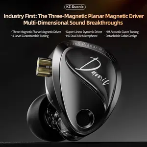 KZ Duonic IEM | USB-C / 3.5mm, Mic, Black | Wired Earbuds