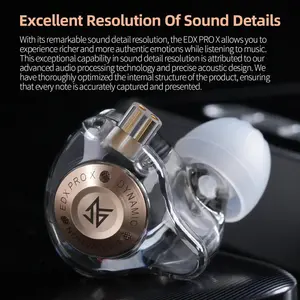KZ EDX Pro X IEM | Black, Classic (no mic) | Wired Earbuds