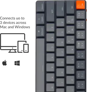 Keychron K7 Ultra-Slim Wireless Mechanical Keyboard | RGB Backlight | Low-Profile Gateron Mechanical Red Switch