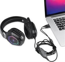 Zoook Zeus RGB Gaming Headset Professional Gaming Headset with Surround Sound Stereo, Over the ear Headset,built in microphone, Ultra-Comfort memory Foam; compatible with PC, Xbox,PS4, Mobiles (Free Y Splitter Included)