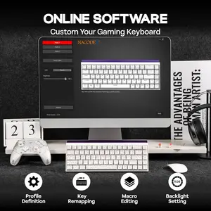 MECHLANDS AJAZZ NK68 Wired Mechanical Keyboard (Back/White)
