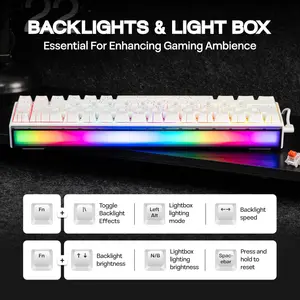 MECHLANDS AJAZZ NK68 Wired Mechanical Keyboard (Back/White)