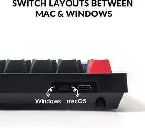 Keychron V1 QMK Custom Mechanical Keyboard - Carbon Black | K Pro Red Switches