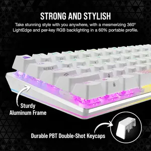 Corsair K70 PRO MINI (Black/White) - Wireless RGB 60% Mechanical Keyboard - WITHOUT BOX