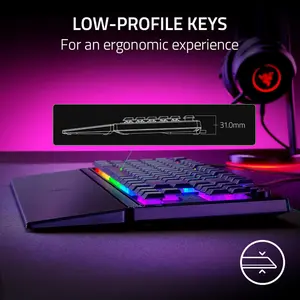 Razer Ornata V3 Tenkeyless Low Profile Gaming Keyboard - WITHOUT BOX & WRIST REST
