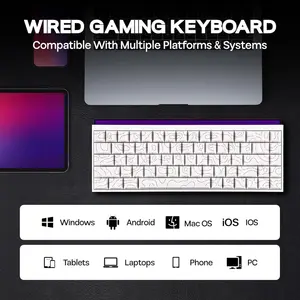 MECHLANDS AJAZZ NK68 Wired Mechanical Keyboard (Back/White)