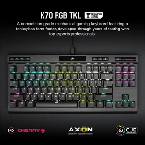 Corsair K70 RGB TKL CHAMPION SERIES (Cherry MX Speed) - WITHOUT BOX