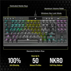 Corsair K70 RGB TKL CHAMPION SERIES (Cherry MX Speed) - WITHOUT BOX
