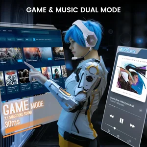 Eksa E1000 WT (White) Wireless Gaming Headset | 2.4GHz| 36-Hr Battery | 7.1 Surround