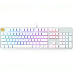 Glorious GMMK Full-Size Mechanical Keyboard | White | Hot-Swappable | RGB 