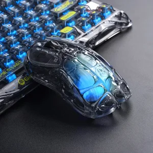 GravaStar Mercury M2 | Wireless Gaming Mouse | 79g Lightweight | 26K DPI PAW3395 | RGB | Transparent Black