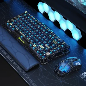 GravaStar Mercury M2 | Wireless Gaming Mouse | 79g Lightweight | 26K DPI PAW3395 | RGB | Transparent Black