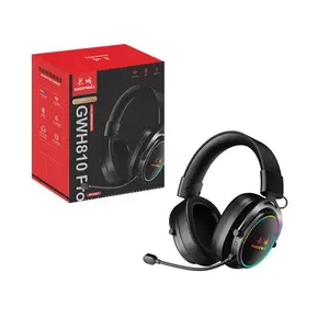 GREATWALL GWH810 Pro TRI MODE RGB Headphone… Wire + Wireless 2.4 G Type A & Type C + Bluetooth + Rechargeable 