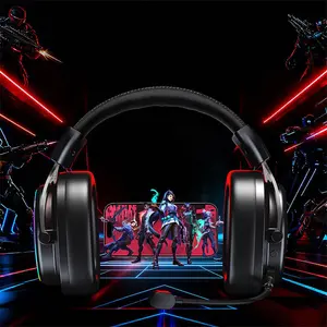 GREATWALL GWH810 Pro TRI MODE RGB Headphone… Wire + Wireless 2.4 G Type A & Type C + Bluetooth + Rechargeable 