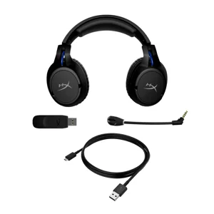 HyperX Cloud Flight Wireless Gaming Headset, Long Lasting Battery up to 30 Hours, Detachable Noise Cancelling Microphone, Red LED Light, Comfortable Memory Foam, Works with PC, PS4 & PS5 (Open Box)