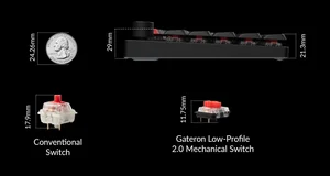 Keychron K15 Pro Alice Layout Wireless Mechanical Keyboard | RGB Backlight | Low-Profile Gateron Mechanical Red Switches - WITHOUT BOX