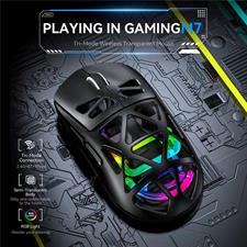 M7 Bluetooth / 2.4G Wireless / Wired Mouse RGB Light Gaming Office Home Computer Laptop Mice - White/Black