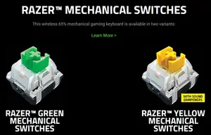 Razer BlackWidow V3 Mini HyperSpeed Phantom Edition | Green & Yellow Switches | Brand New