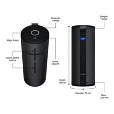 Ultimate Ears Boom 3 Portable Bluetooth Speaker with Box - Night Black/Lagoon Blue/Sunset Red/Ultraviolet Purple