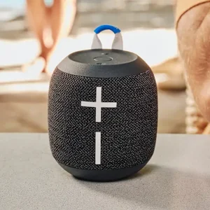 UE Wonderboom 4 (Black, Blue) Portable Speaker | Big 360° Sound | IP67 Waterproof & Floats - Box