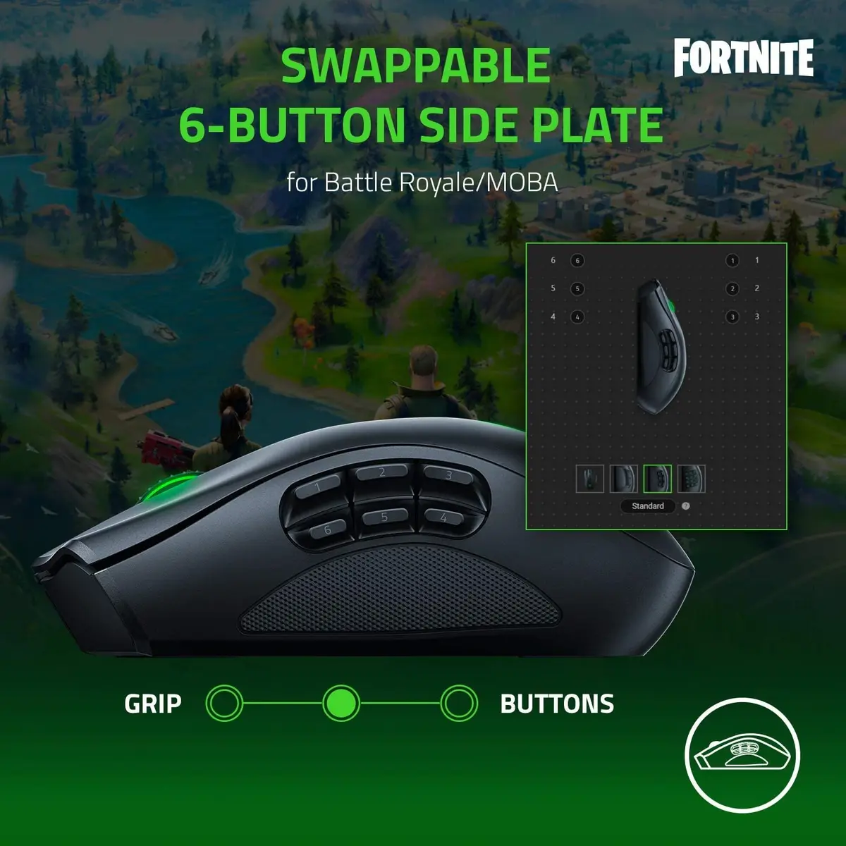 Razer Naga Pro Wireless Gaming Mouse - WITHOUT BOX (Mix Modules)