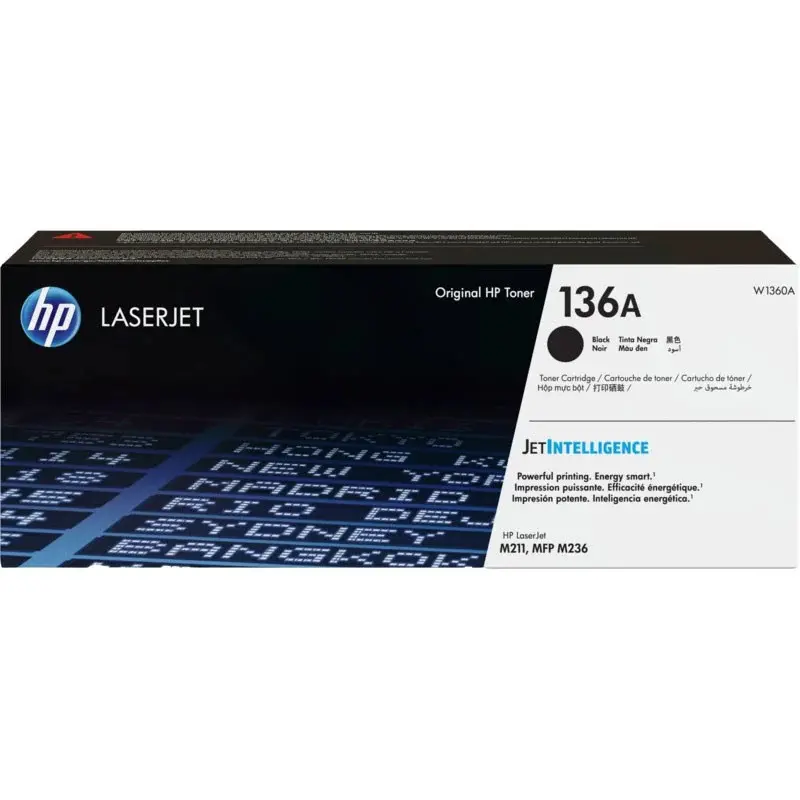 HP 136A Black Original LaserJet Toner Cartridge (W1360A) | For HP LaserJet Pro MFP M227-M231, M428-M433 Series
