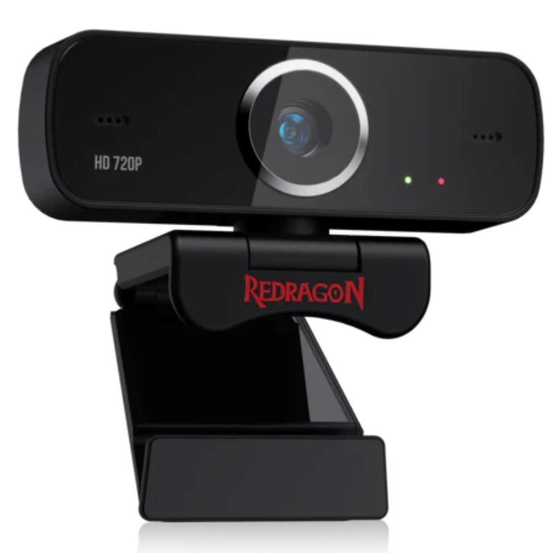 Redragon Fobos GW600 720P HD Webcam - 360° Rotation, Dual Mic, USB Plug & Play for Laptop & PC