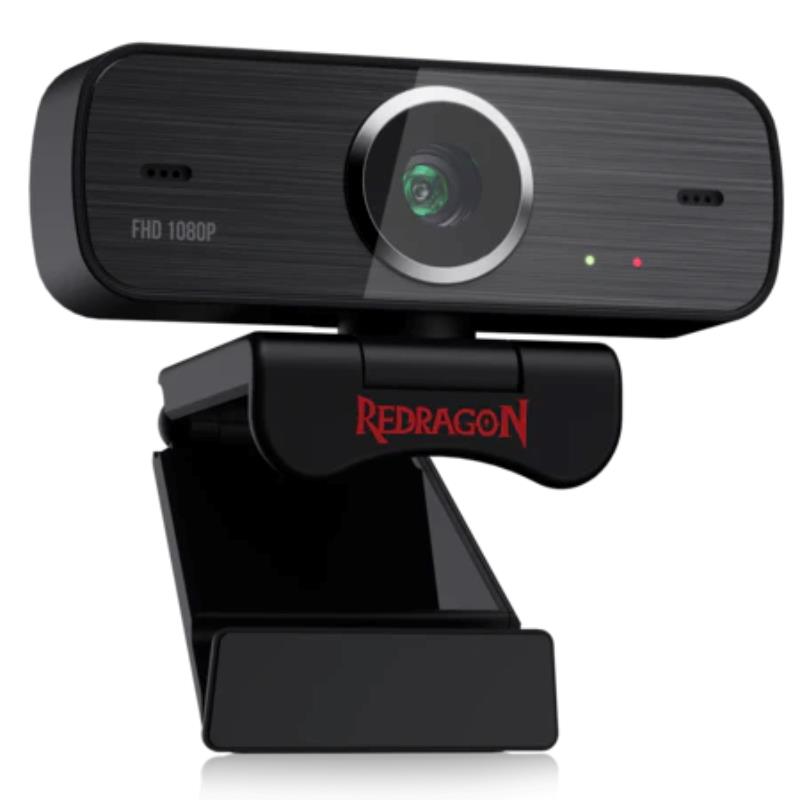 Redragon Hitman GW800 1080P Full HD Webcam - Auto Focus, Dual Mic, 360° Rotation, USB Plug & Play