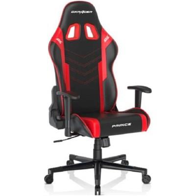 DXRacer Prince Series P132 Gaming Chair Red Black – Ergonomic Racing Style Gaming Chair with Recline & Lumbar Support