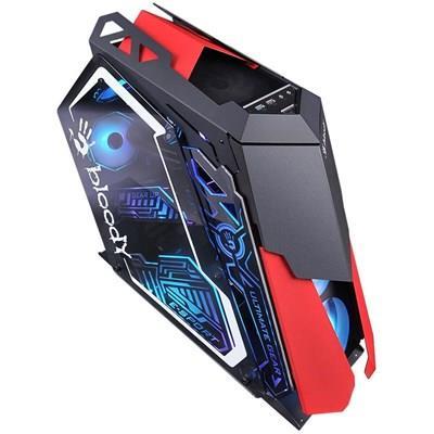 Bloody GH-30 Rogue Mid-Tower ATX Gaming Case - Tempered Glass, 5 Pre-Installed RGB Fans, Liquid Cooling Support